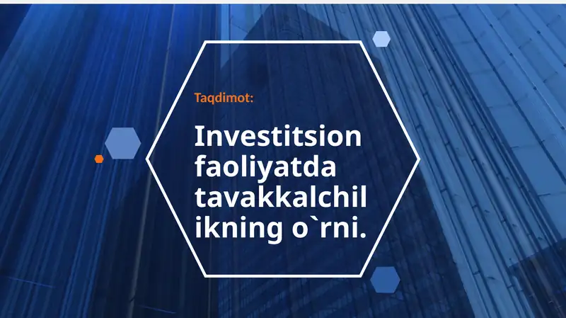 Investitsionfaoliyatdatavakkalchilikningo`rni