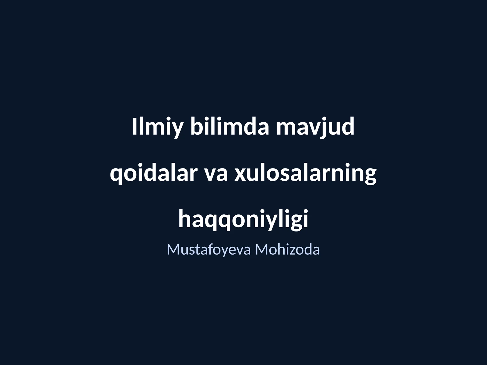 Ilmiy bilish nazariyasi