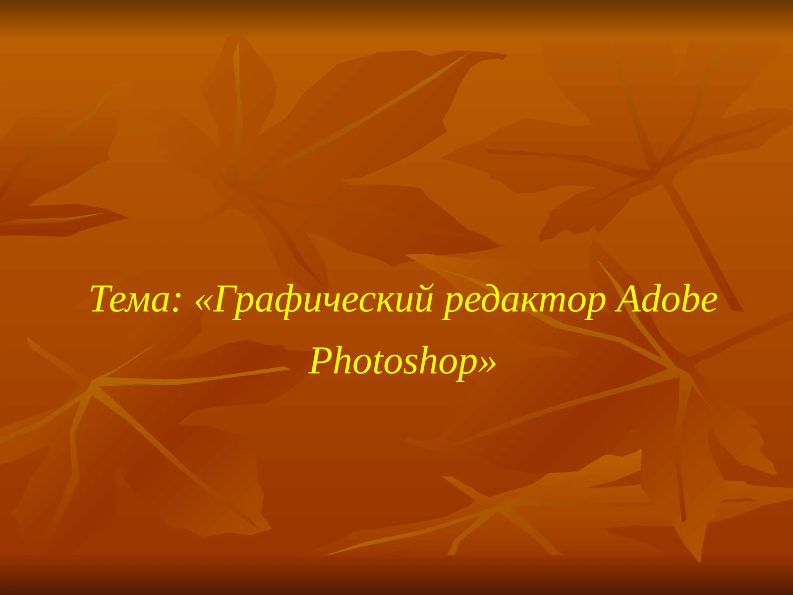 Графический редактор Adobe Photoshop