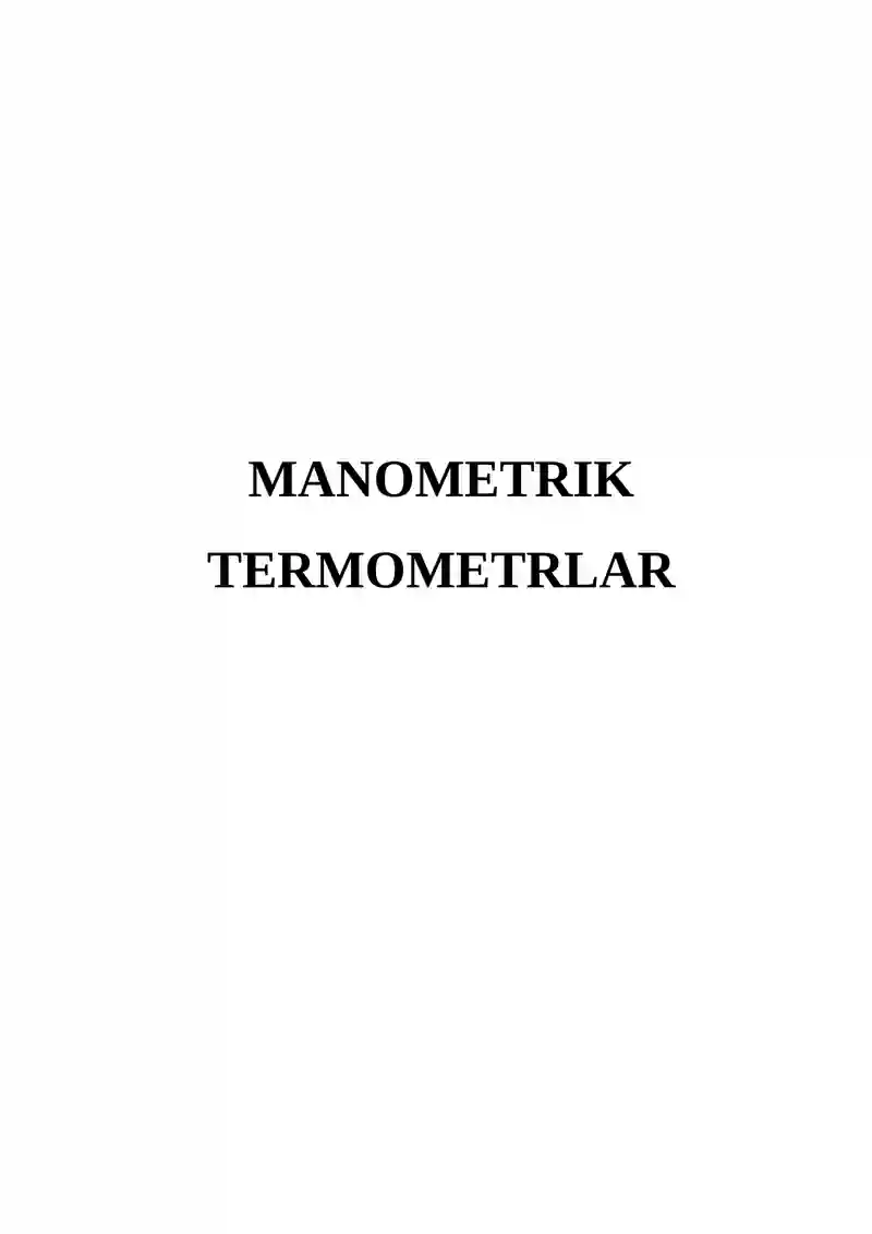 Manometrik termometrlar