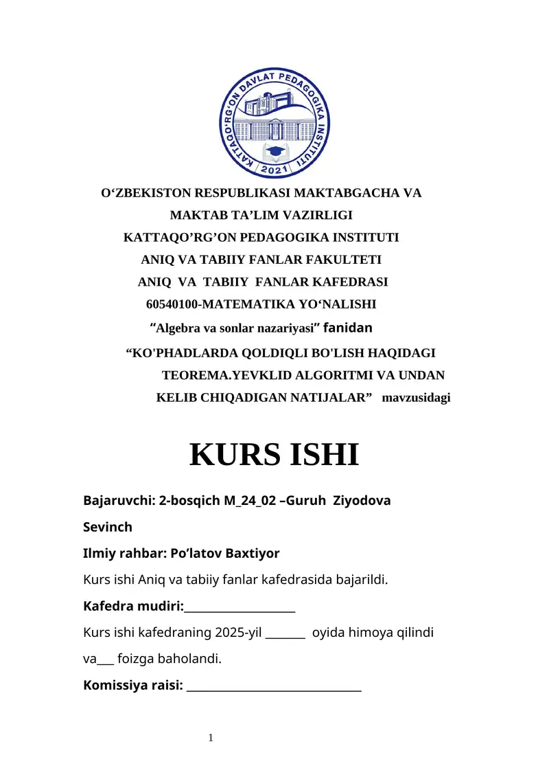kurs ishi