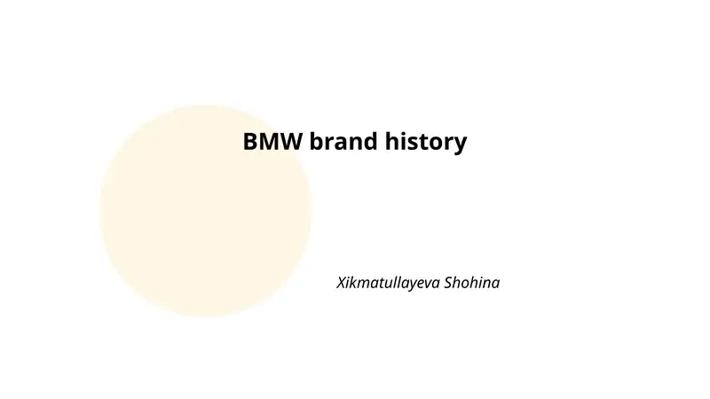 BMW brand history