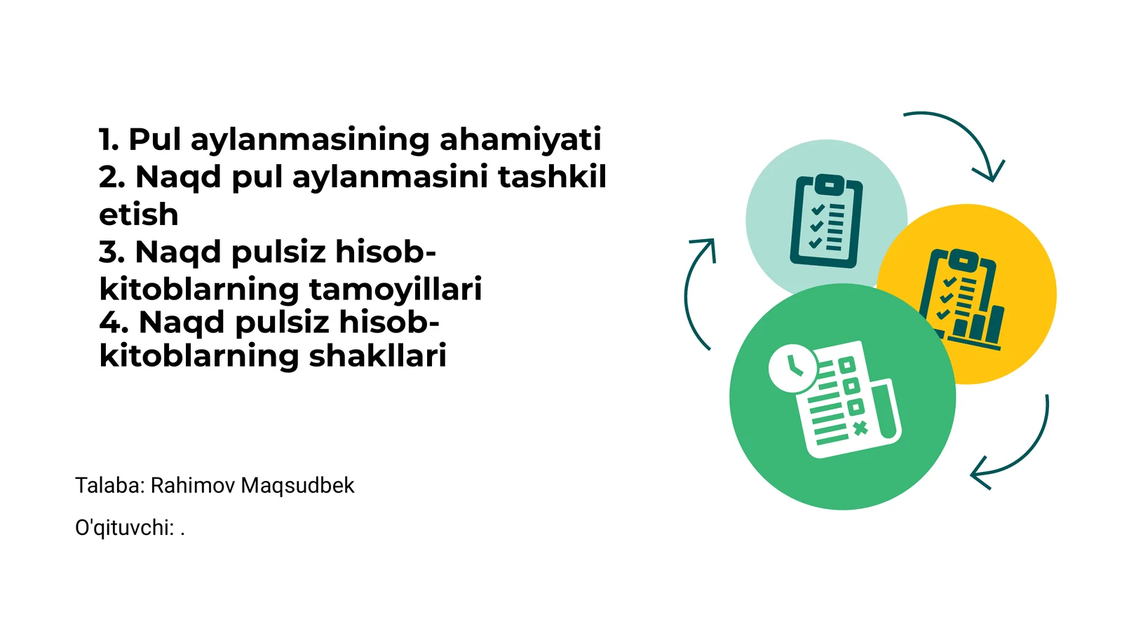 Pul aylanmasining ahamiyati