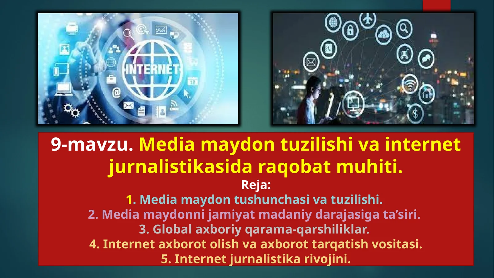 9-mavzu.Mediamaydontuzilishivainternetjurnalistikasidaraqobatmuhiti