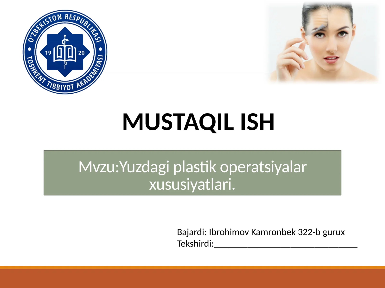 Yuzdagiplastik operatsiyalari xususiyatlari