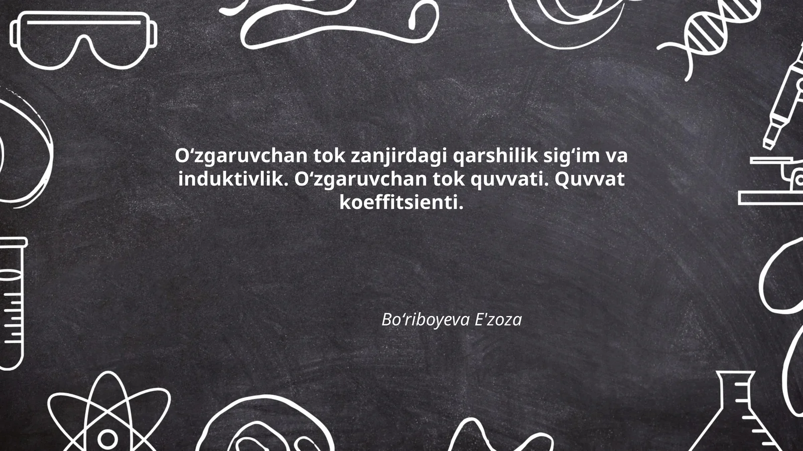 Oʻzgaruvchan tok zanjirdagi qarshilik sigʻim va induktivlik