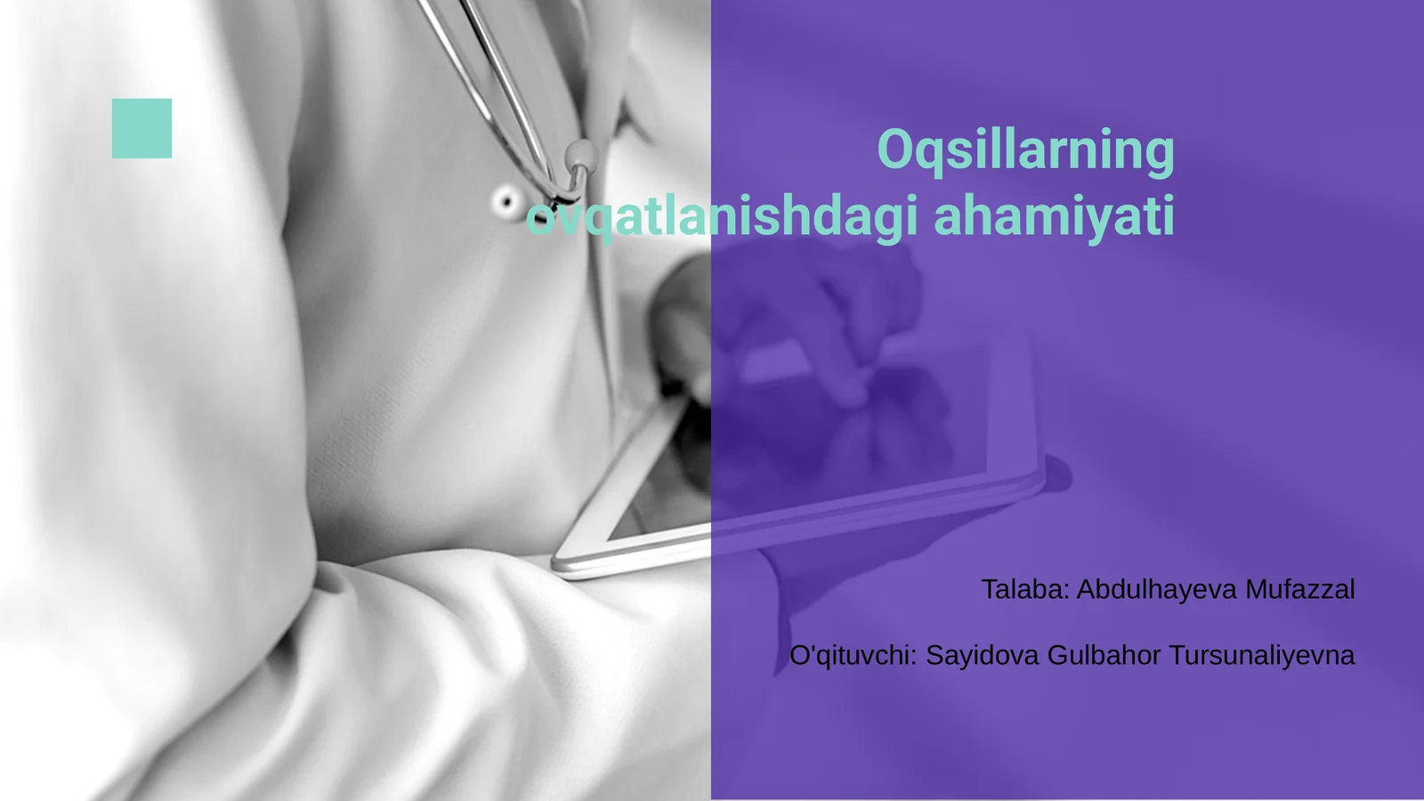 Oqsillarning ovqatlanishdagi ahamiyati