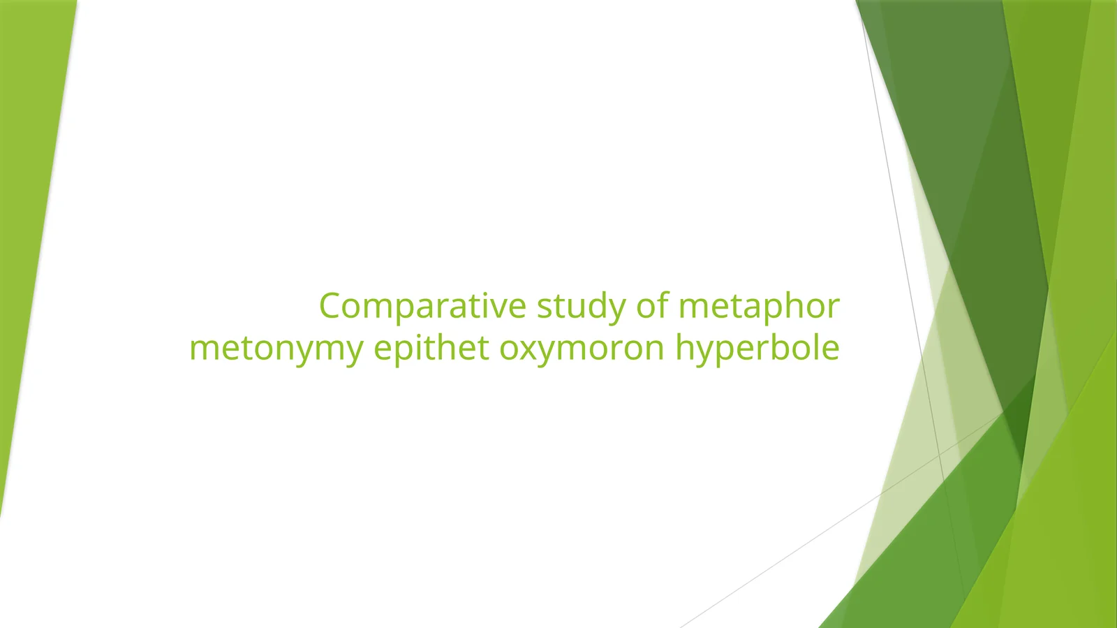 Comparative Study of Literary Devices