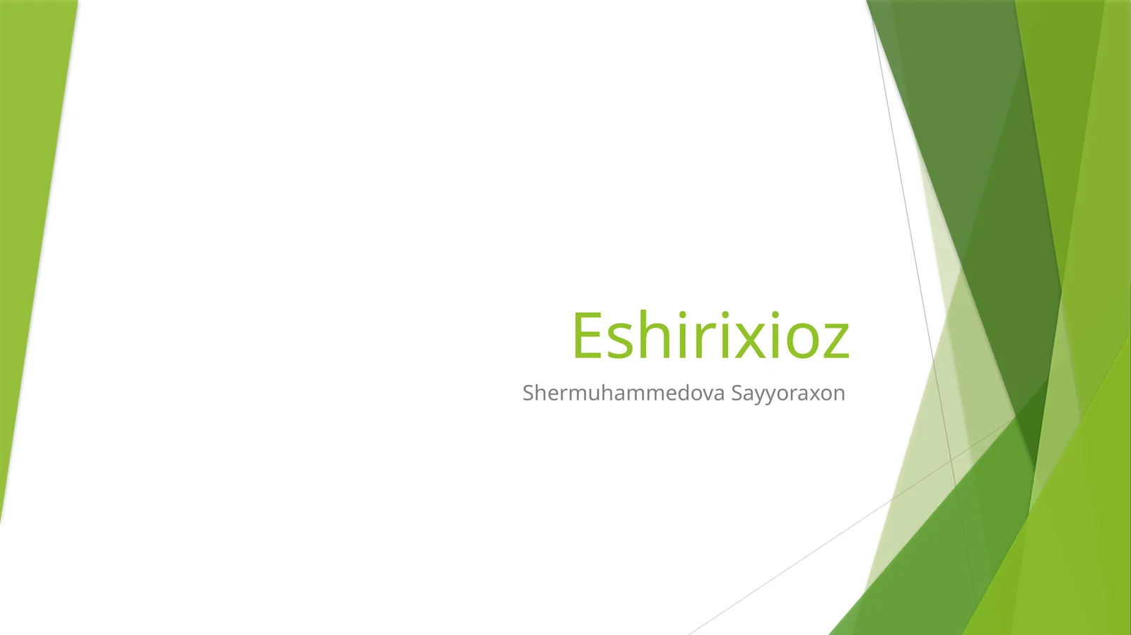 Eshirixioz(kolibakterioz)