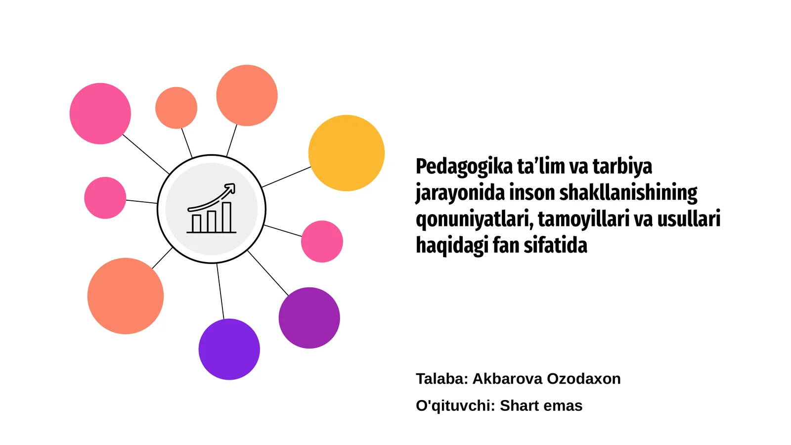 Pedagogika taʼlim va tarbiya jarayonida inson shakllanishining qonuniyatlari, tamoyillari va usullari haqidagi fan sifatida