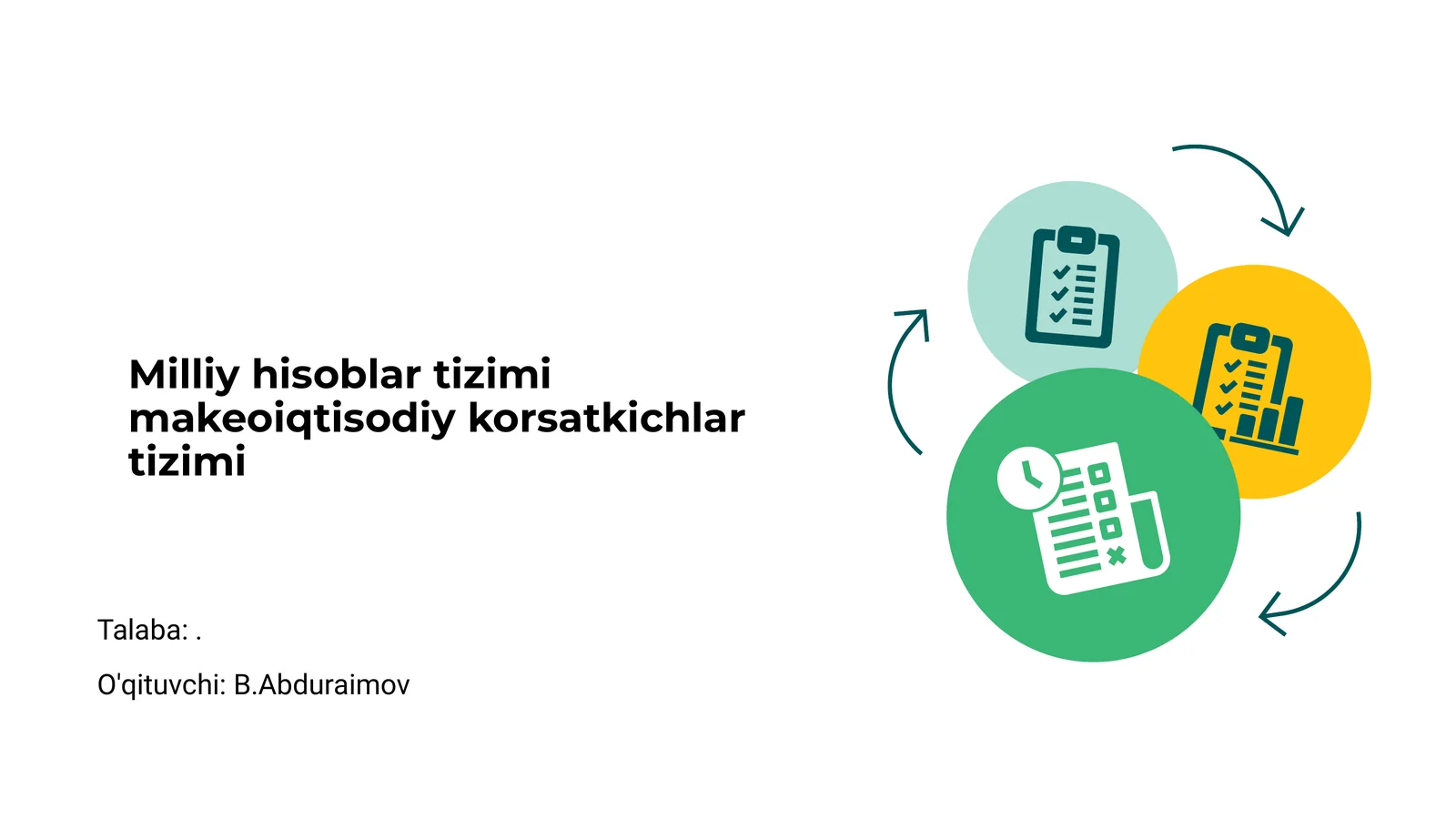 Milliy hisoblar tizimi makeoiqtisodiy korsatkichlar tizimi