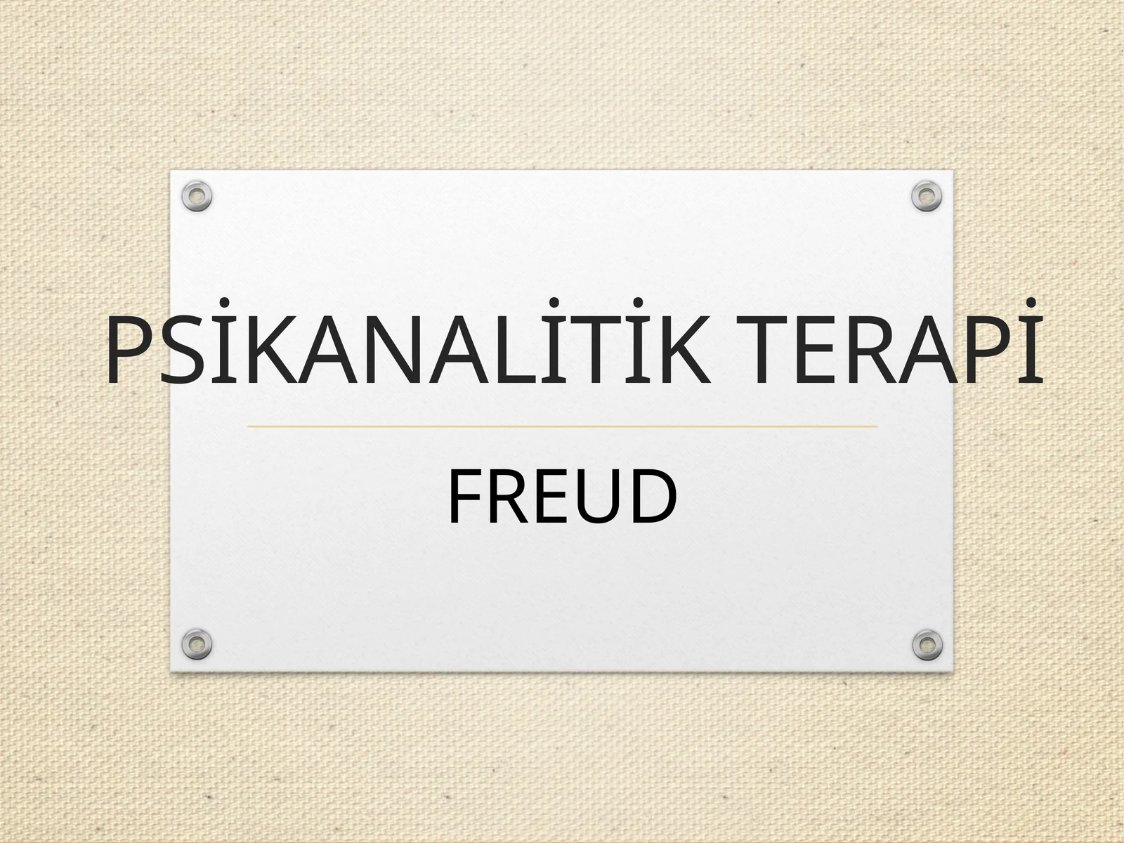 PSİKANALİTİK TERAPİ