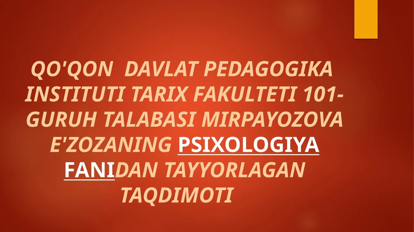 psixologiya fanining asosiy konseptlari va tushunchalari