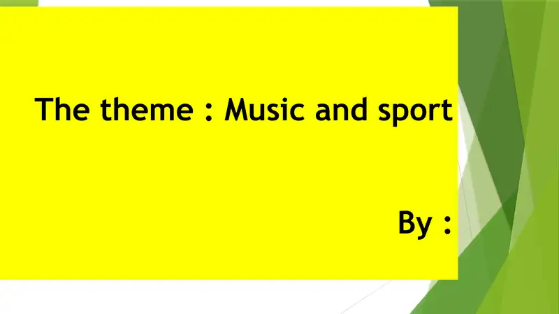 Music and sport. Musiqa va sport.