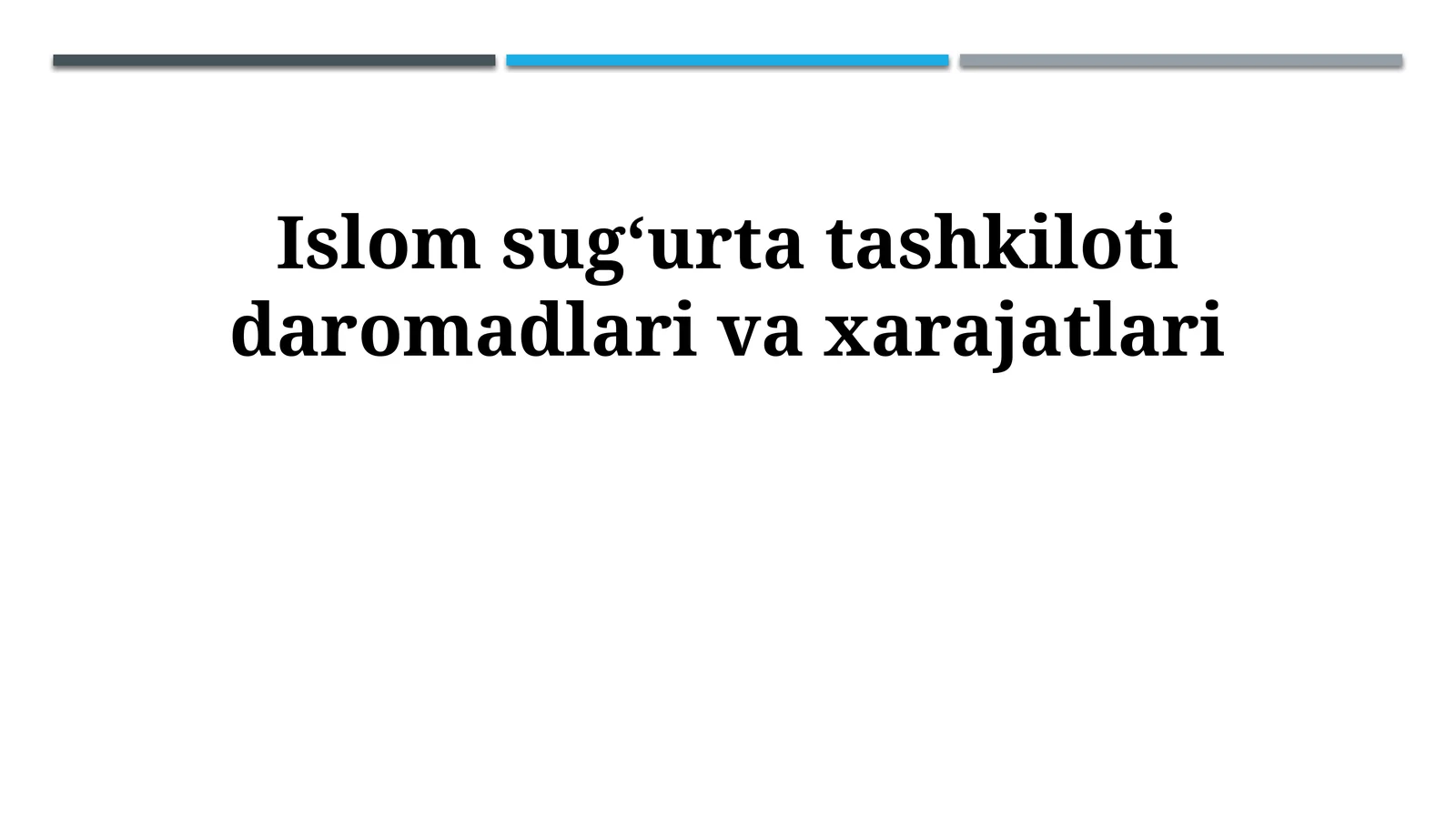 Islom sugʻurta tashkiloti daromadlari va xarajatlari