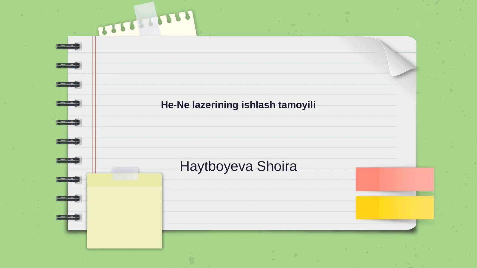He-Ne lazerining ishlash tamoyili