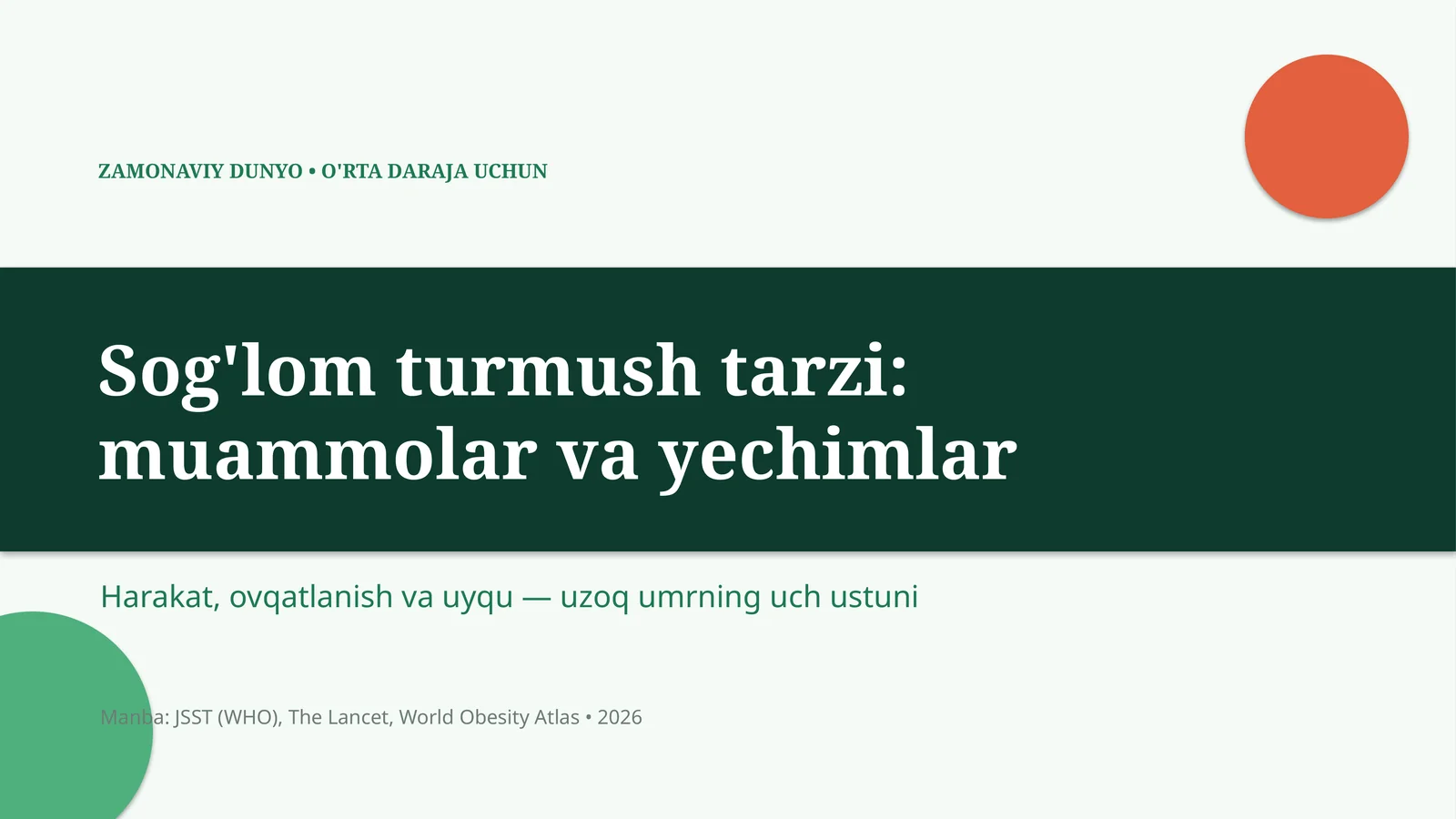 Zamonaviy Dunyo: O'rta Daraja Uchun