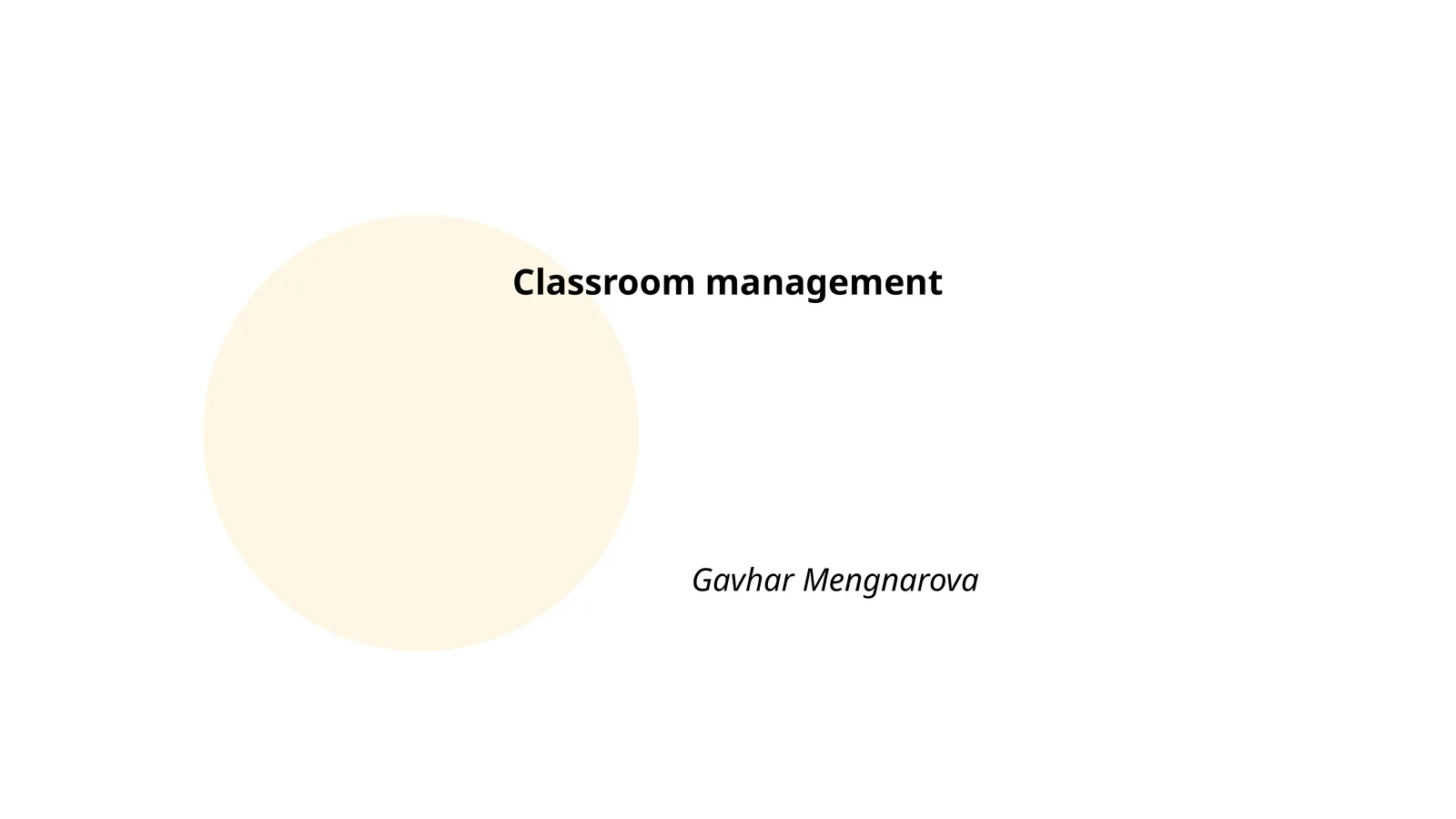 Classroom management