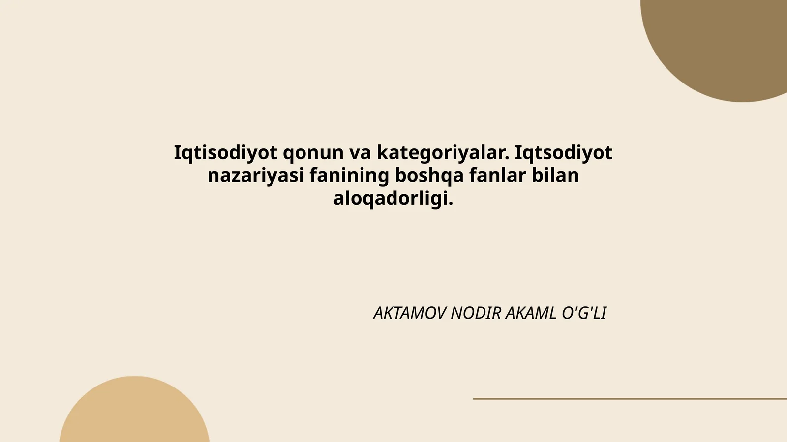 Iqtisodiyot qonun va kategoriyalar. Iqtsodiyot nazariyasi fanining boshqa fanlar bilan aloqadorligi
