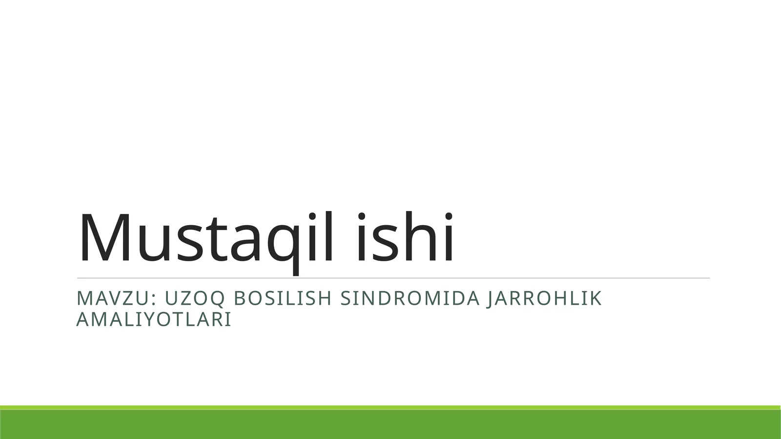 Uzoq bosilish sindromida jarrohlik amaliyotlari