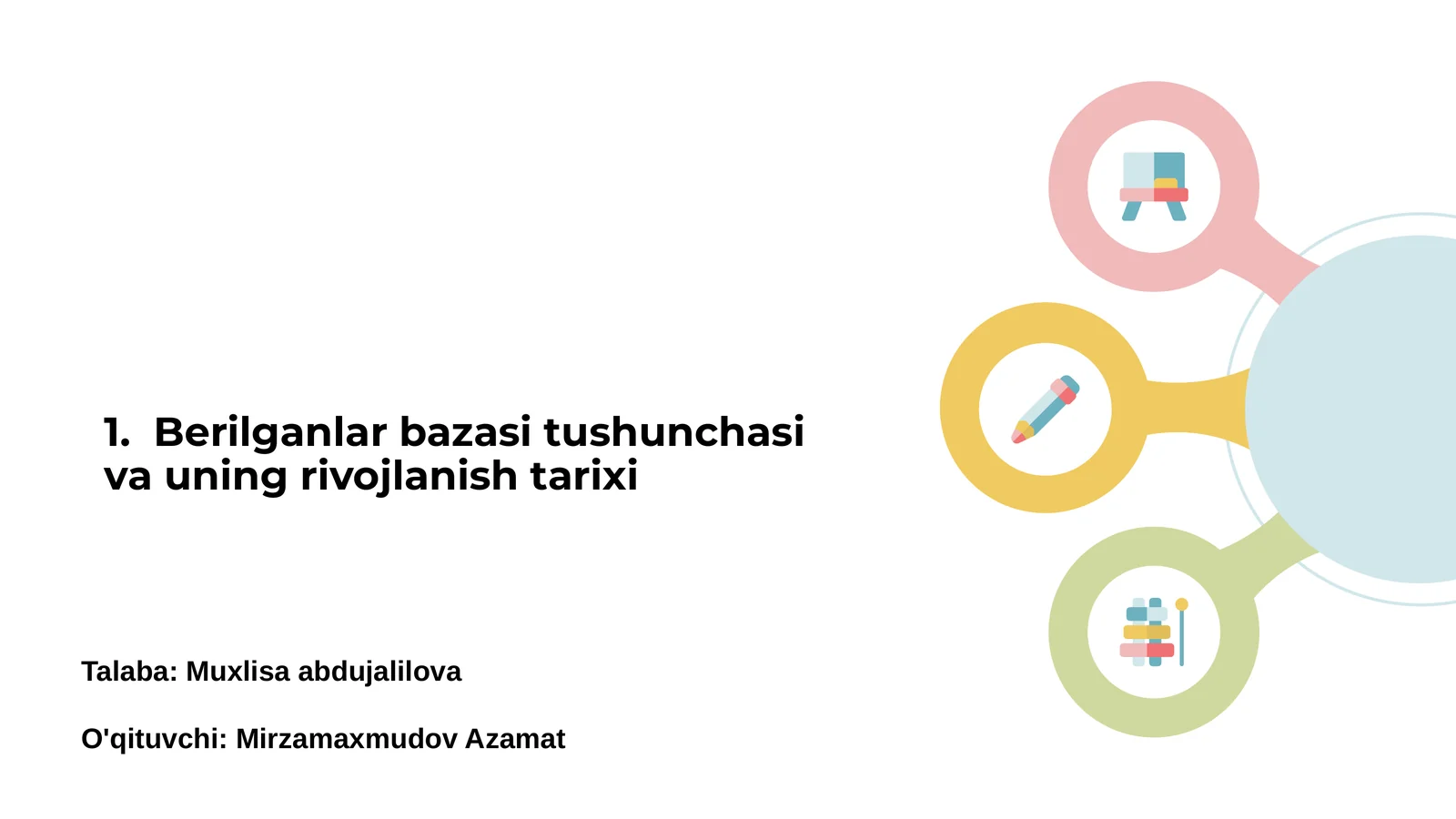 Berilganlar bazasi tushunchasi