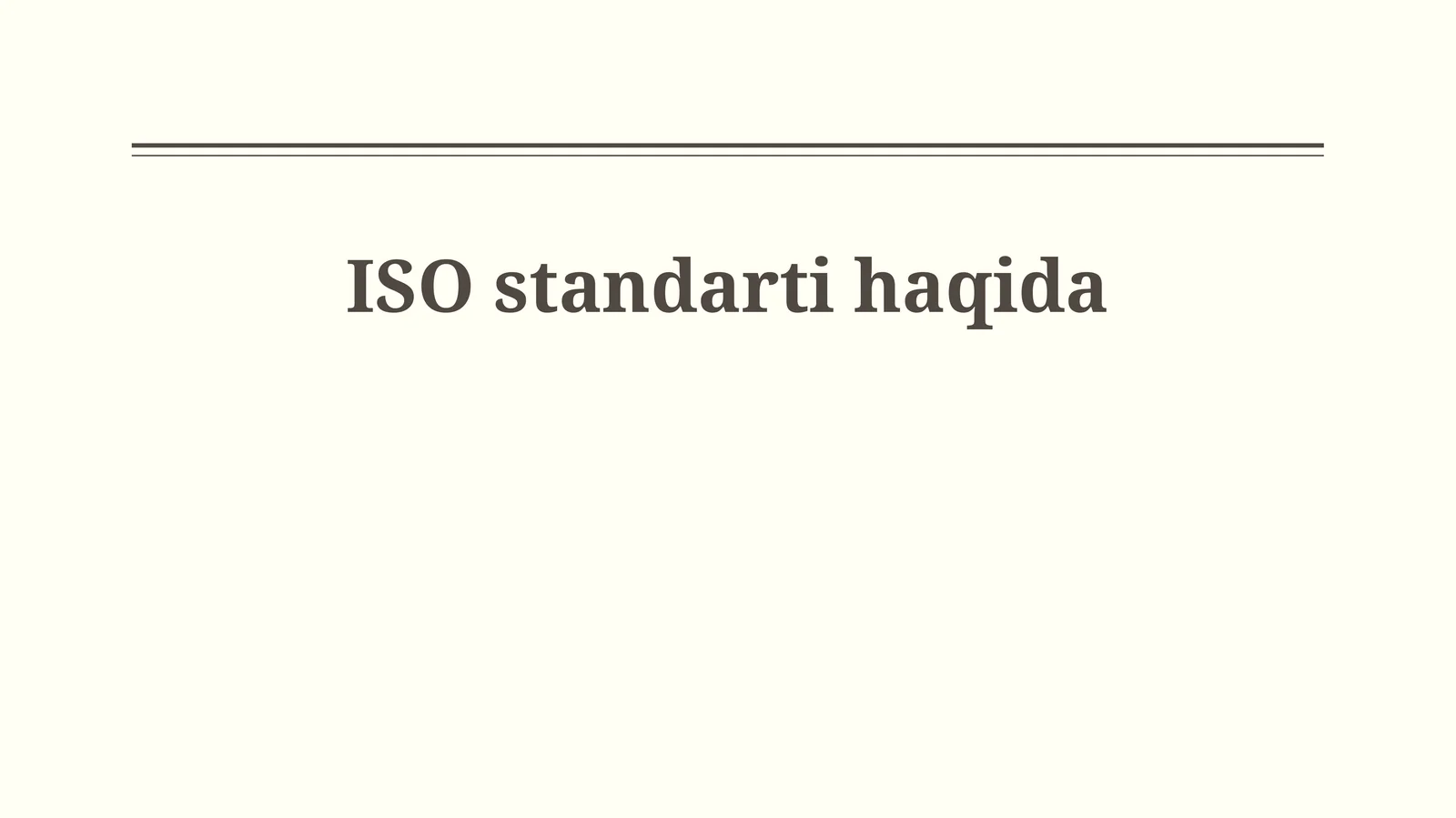 ISO standartlariga muvofiqlik va sertifikatlash