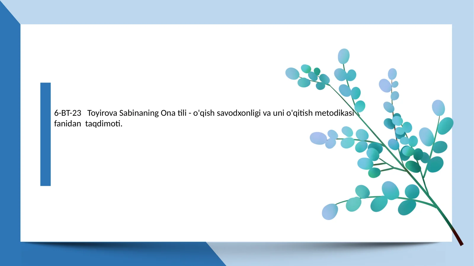Sabinaning Ona tili - o'qish savodxonligi va uni o'qitish metodikasi
