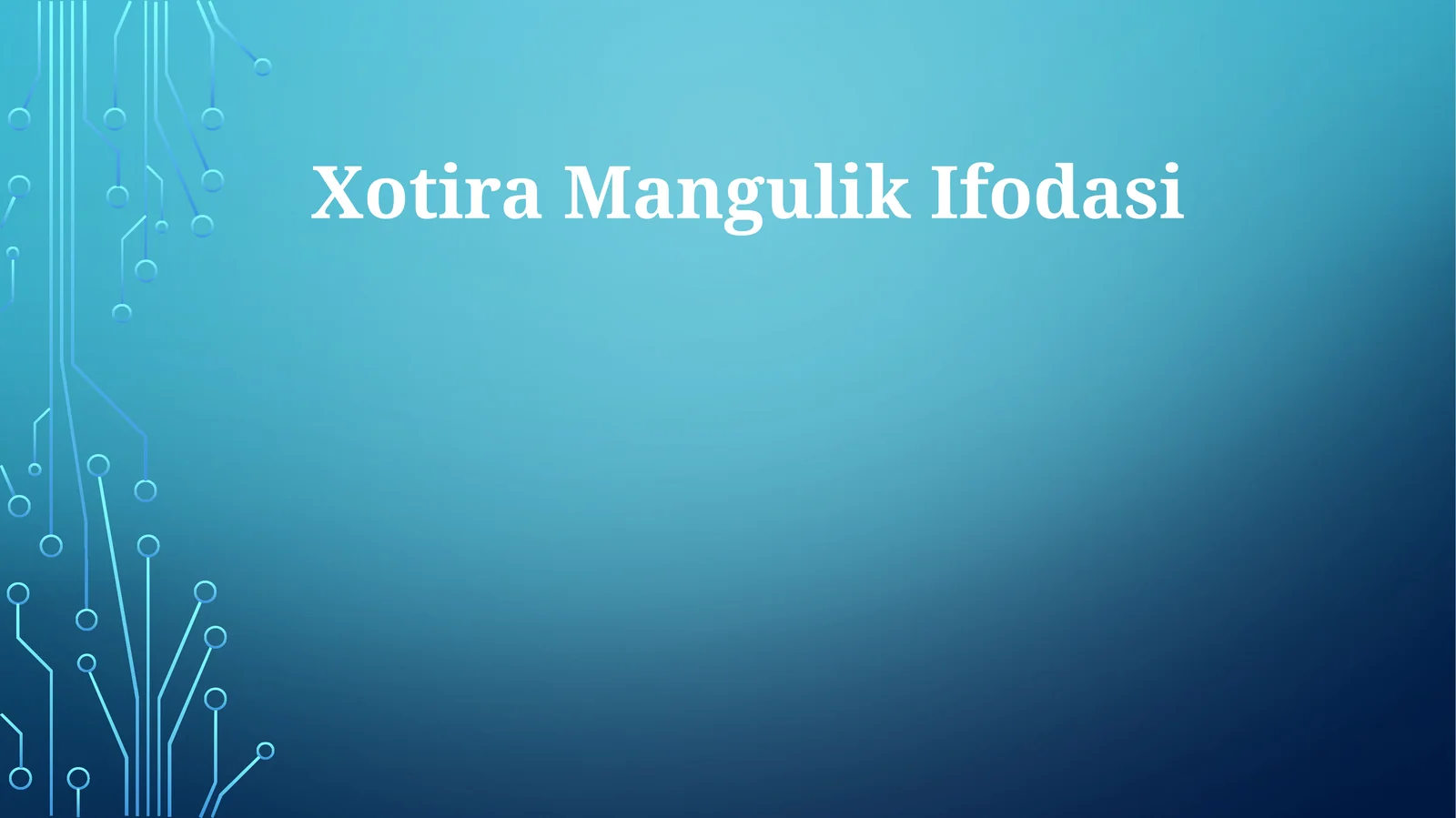 Xotira Mangulik Ifodasi