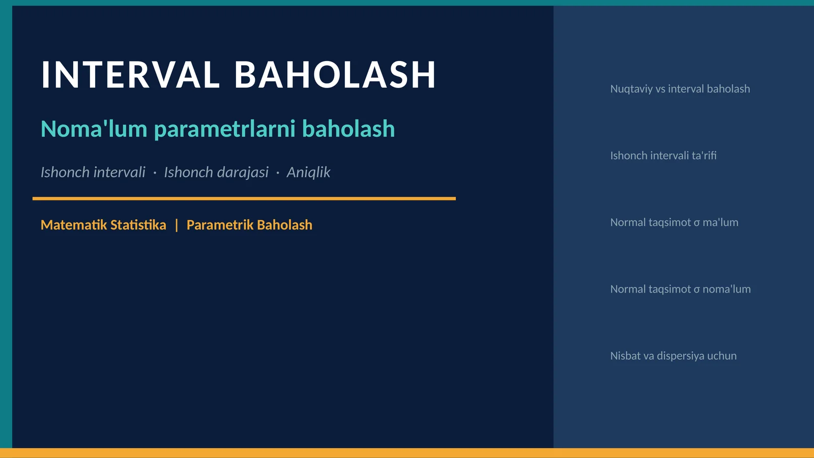 INTERVAL BAHOLASH