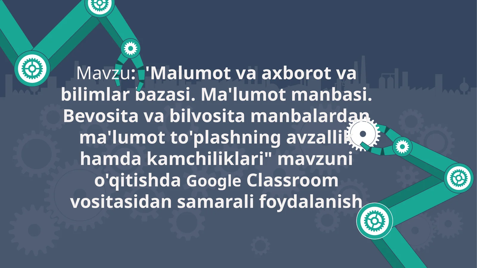 Malumot va axborot va bilimlar bazasi. Ma'lumot manbasi. Bevosita va bilvosita manbalardan ma'lumot to'plashning tavzalliklari