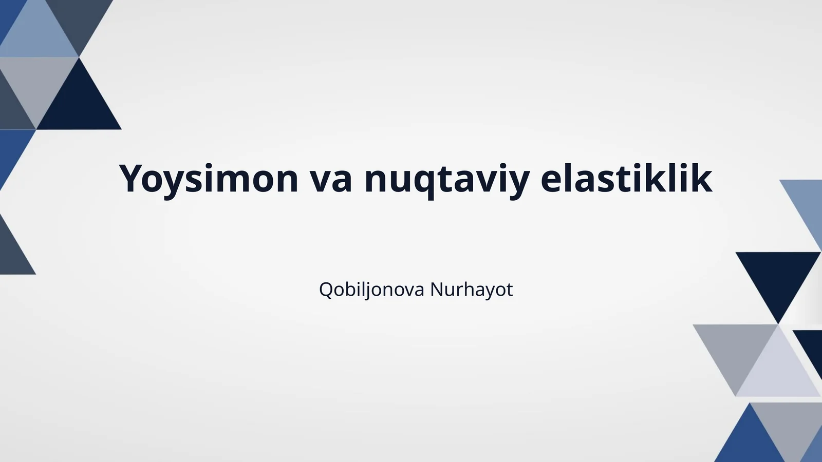 Yoysimon va nuqtaviy elastiklik