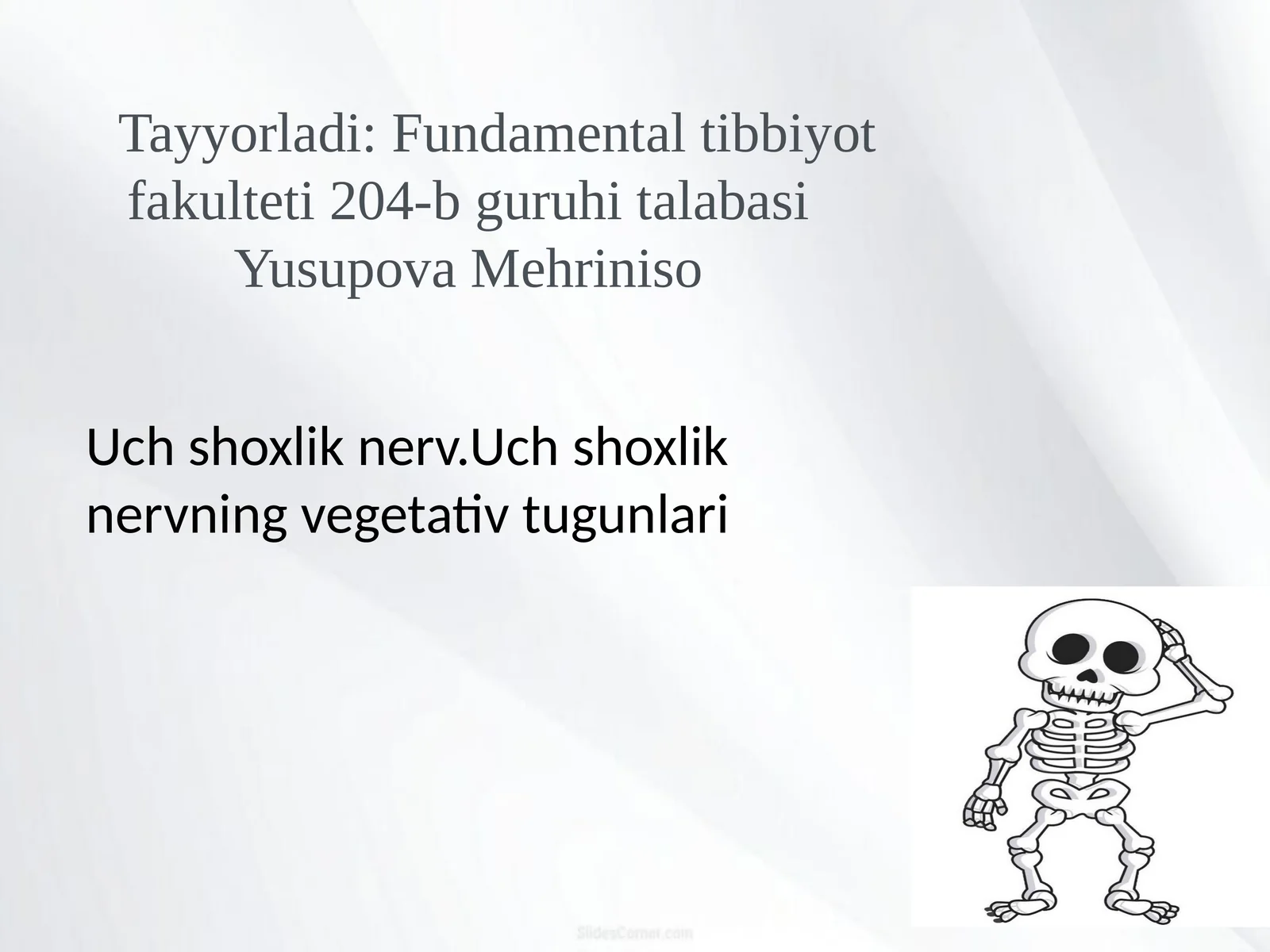 Uch shoxlik nervning vegetativ tugunlari