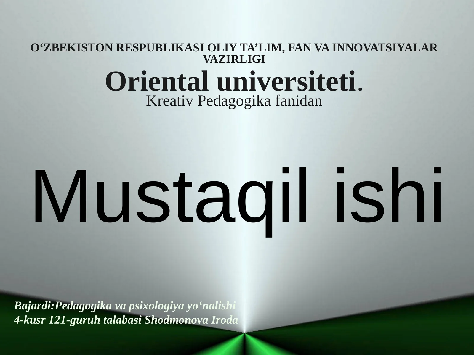 Tarbiya fanini o'qitishda muammoli ta'lim