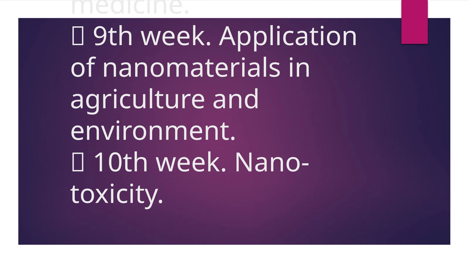Nanotechnology Course