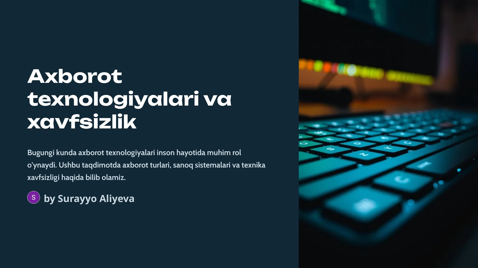 Axborot texnologiyalari va xavfsizlik