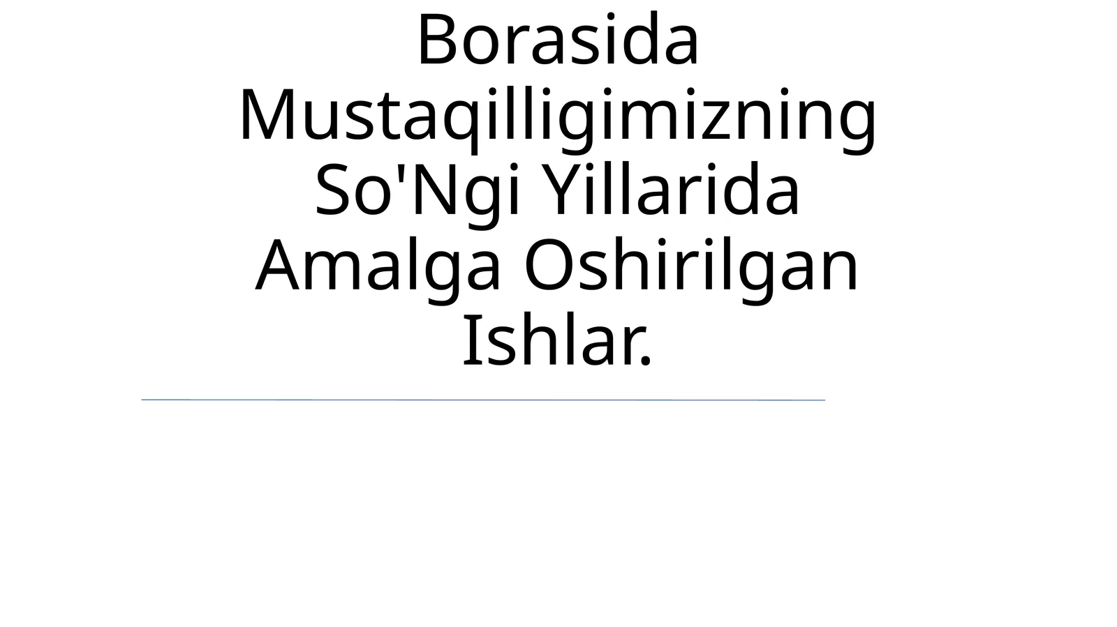 O'Zbekistonda Inson Huquqlari Taminlanishi Borasida Mustaqilligimizning So'Ngi Yillarida Amalga Oshirilgan Ishlar