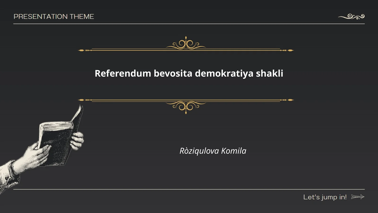Referendum bevosita demokratiya shakli Ròziqulova Komila