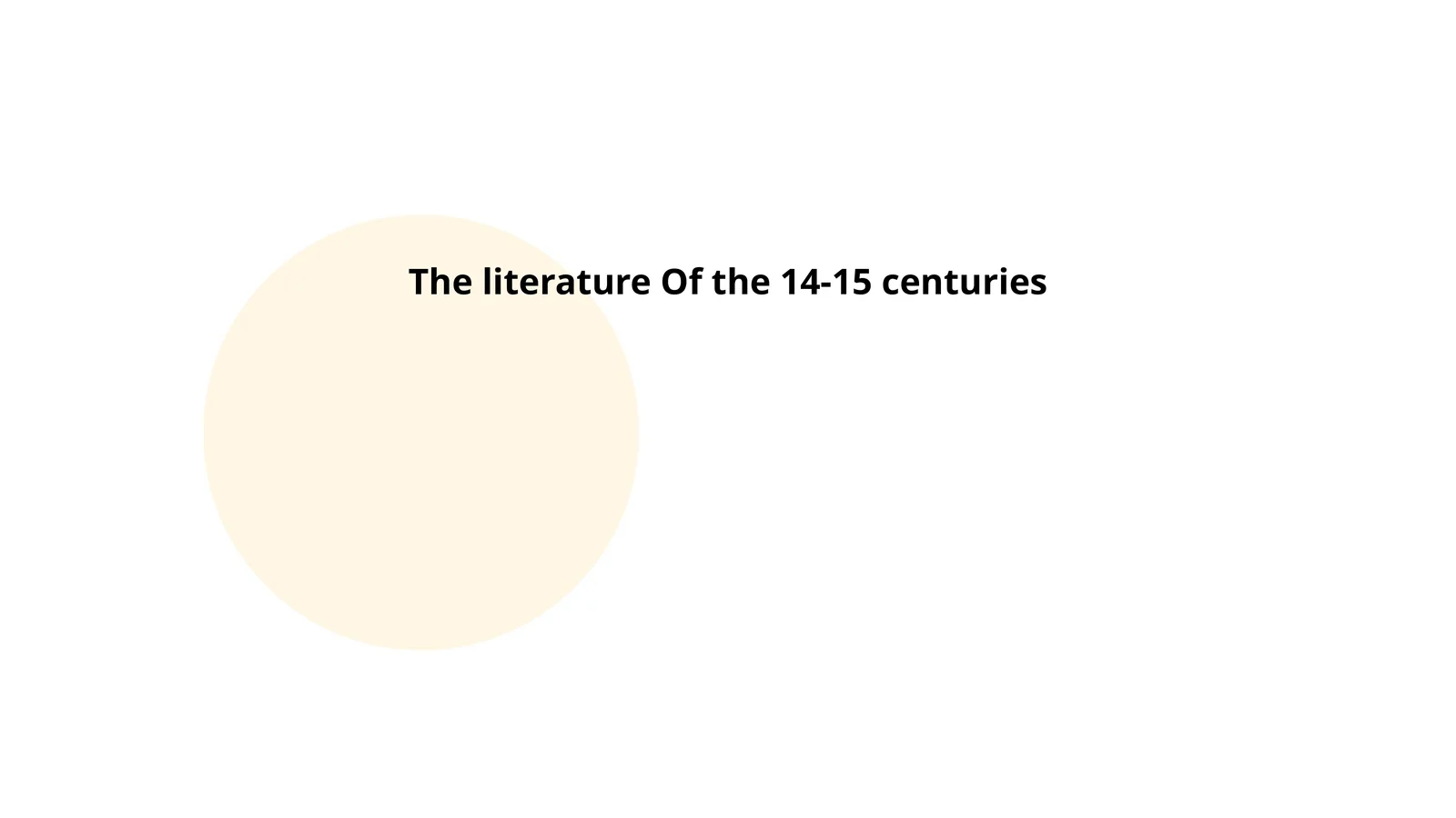 The literature Of the 14-15 centuries