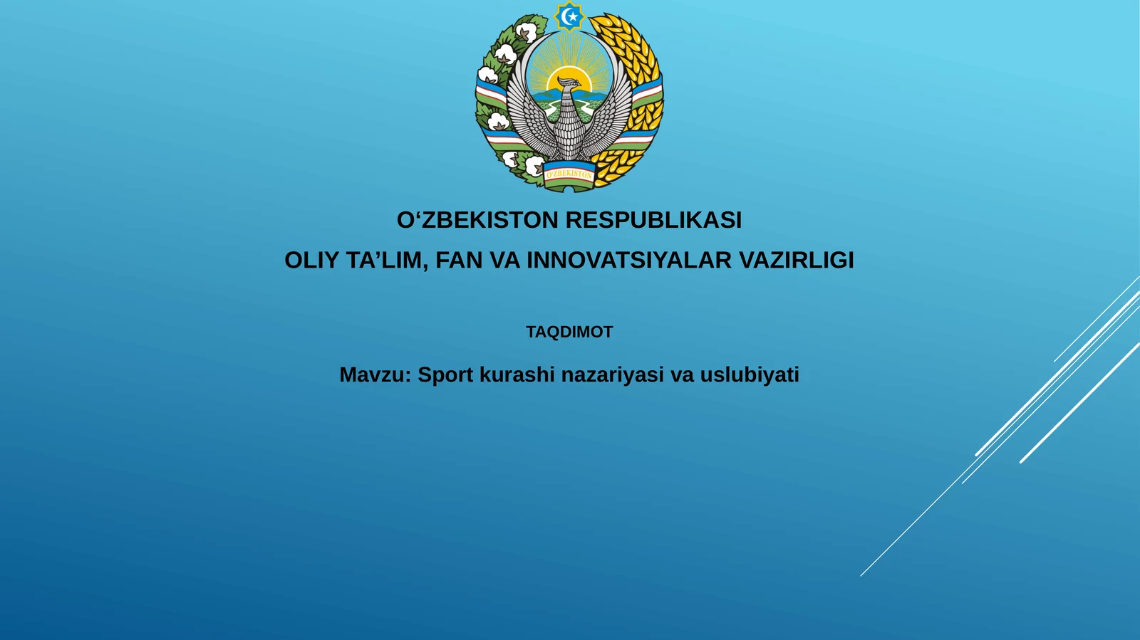 Sport mashg'ulotlari: ta'riflar va asosiy tushunchalar
