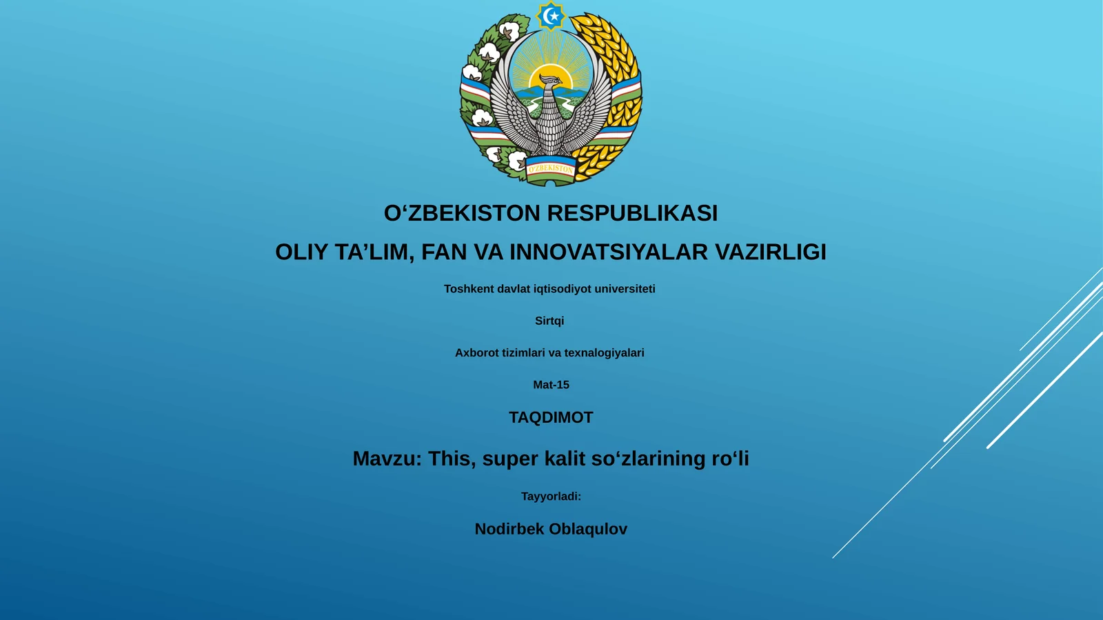Super kalit so'zlarining ro'li