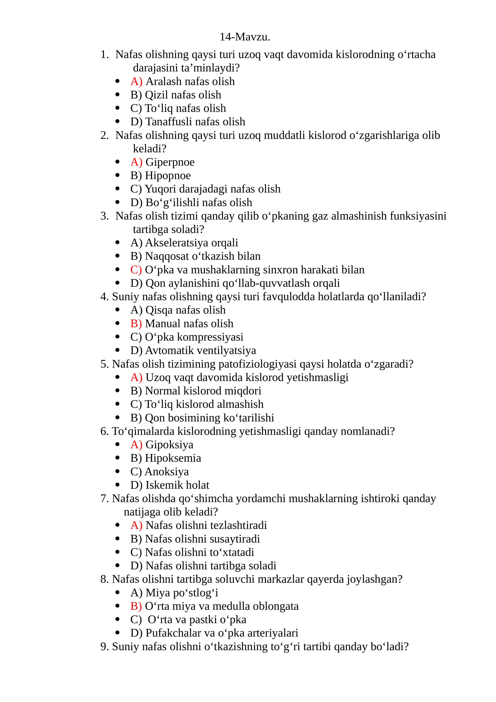 Nafas olishning turlari
