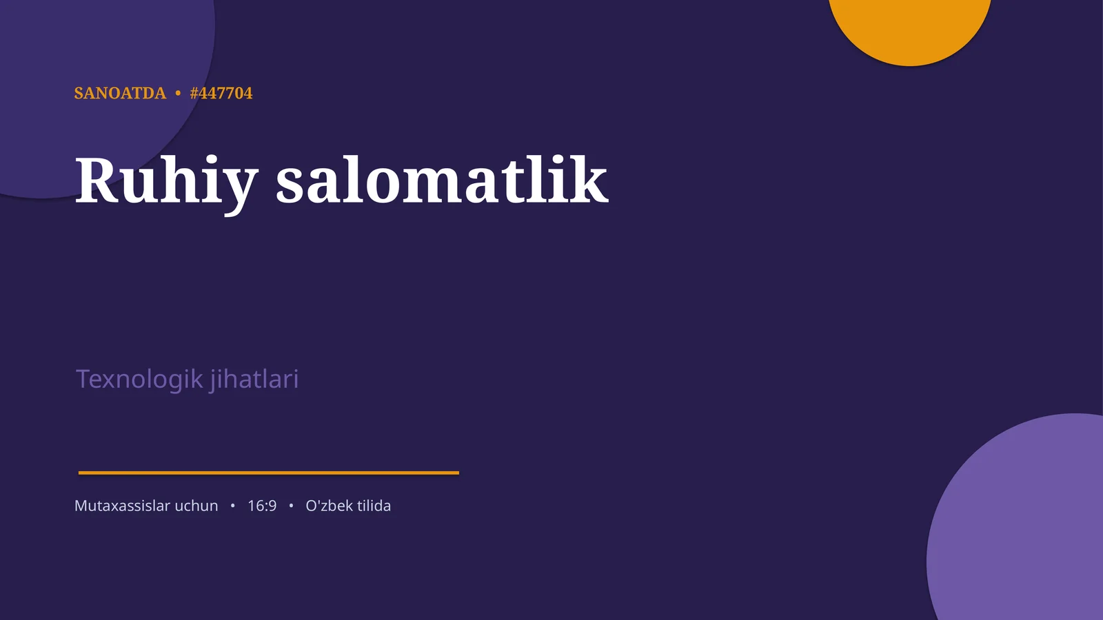 Ruhiy salomatlik