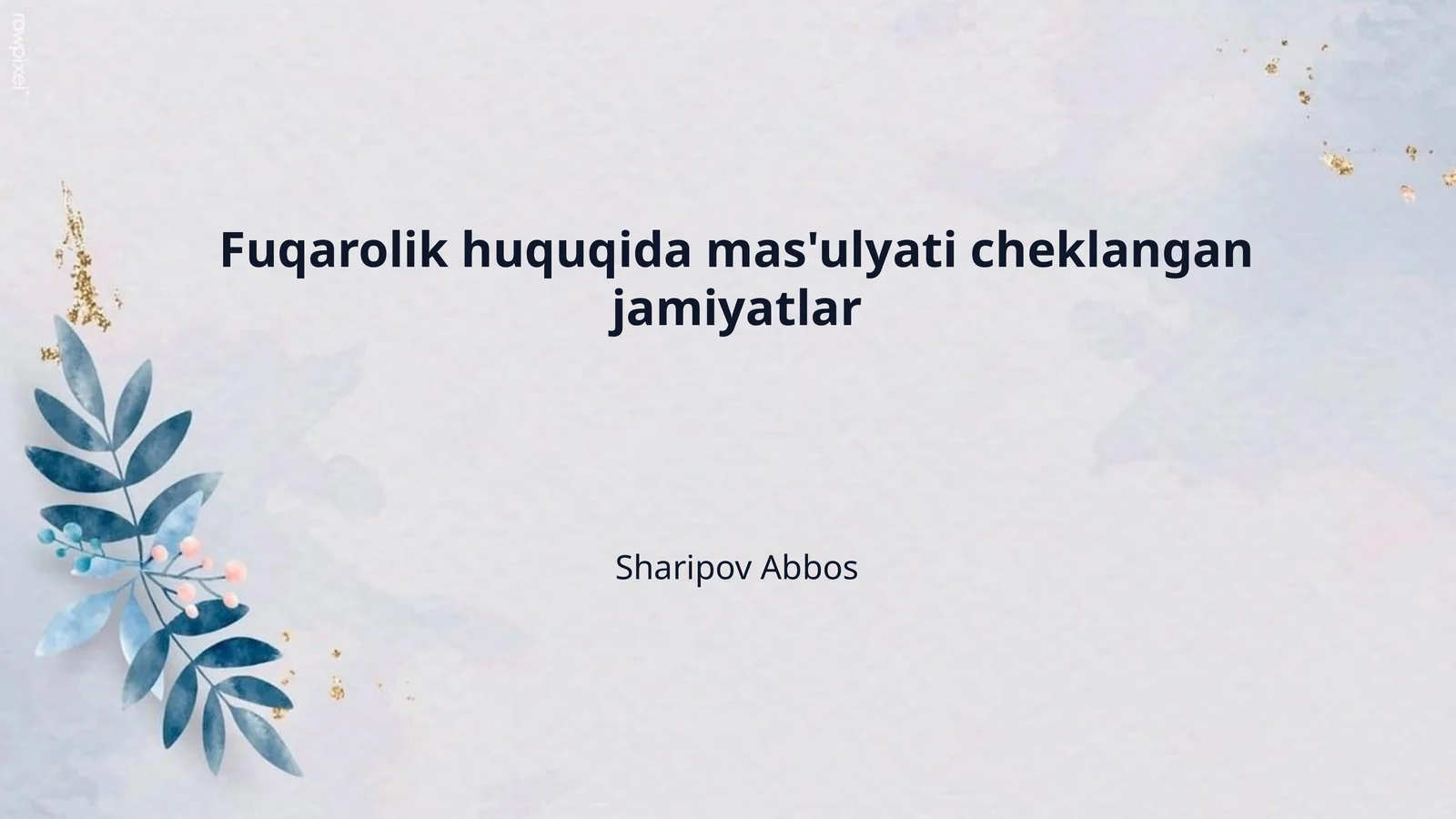 Fuqarolik huquqida mas'ulyati cheklangan jamiyatlar
