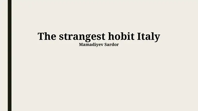 The Enigma of the Italian Hobbit