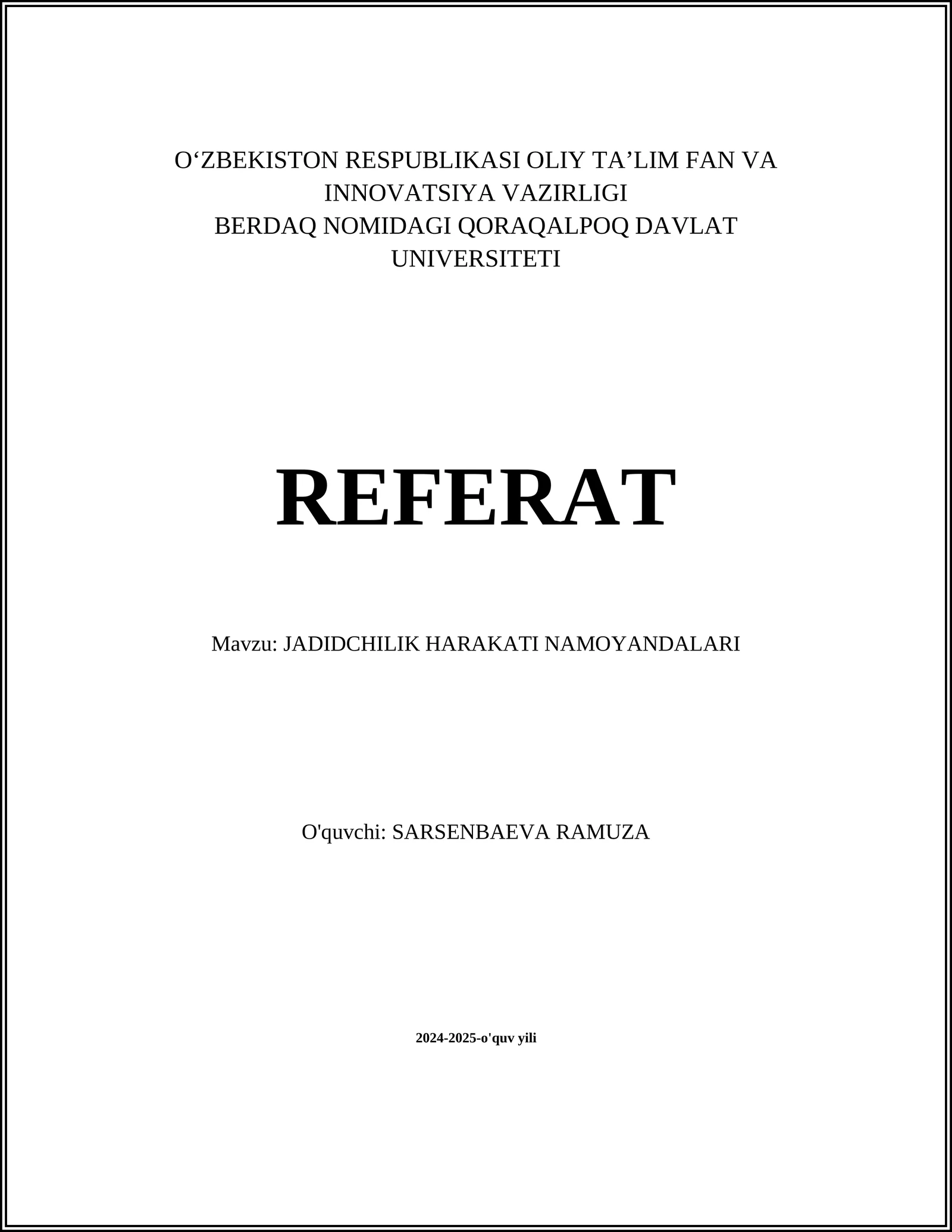 JADIDCHILIK HARAKATI NAMOYANDALARI
