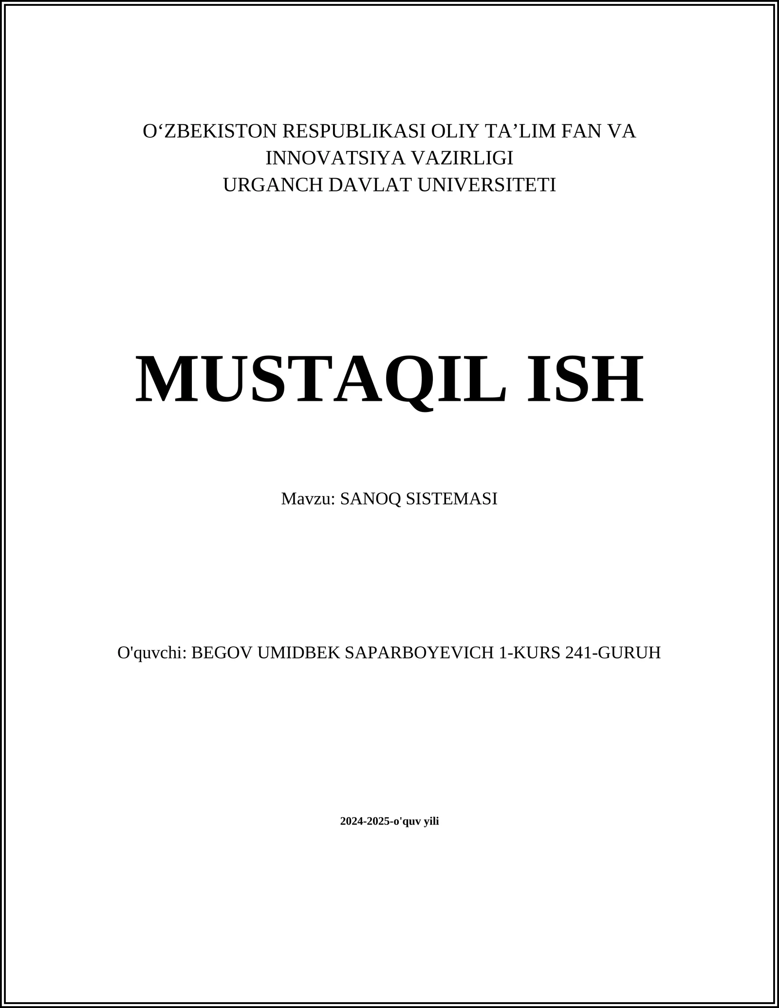 SANOQ SISTEMASI
