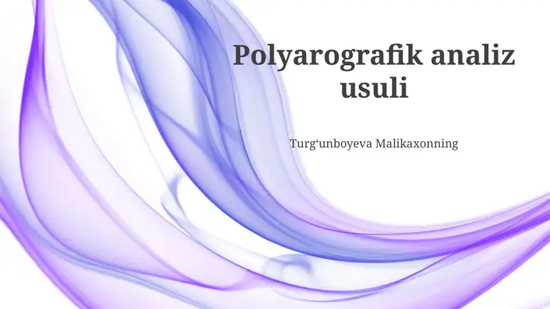 Polarografiya Analiz Usuli