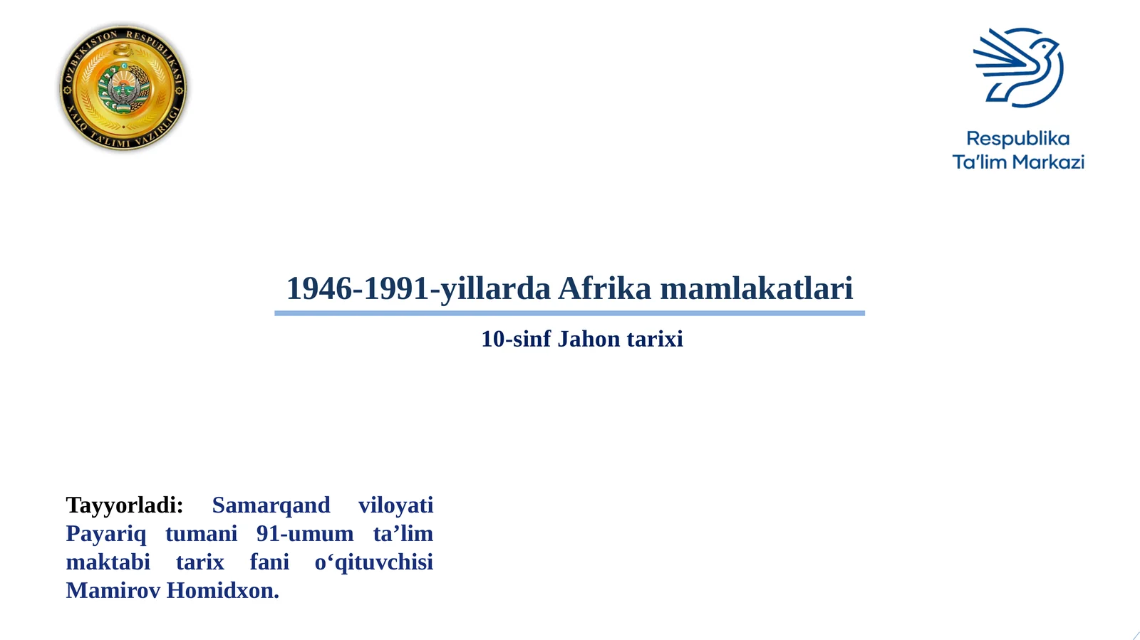 10-sinf Jahon tarixi