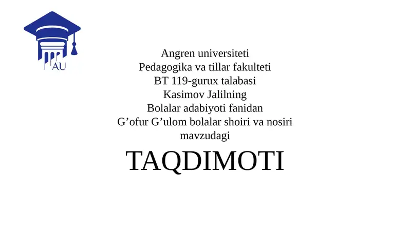 Gʻafur Gʻulom: Bolalar shoiri va nosiri