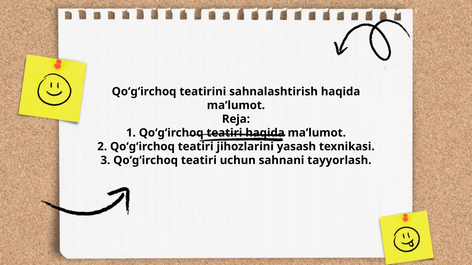Qoʻgʻirchoq teatiri sahnalashtirish